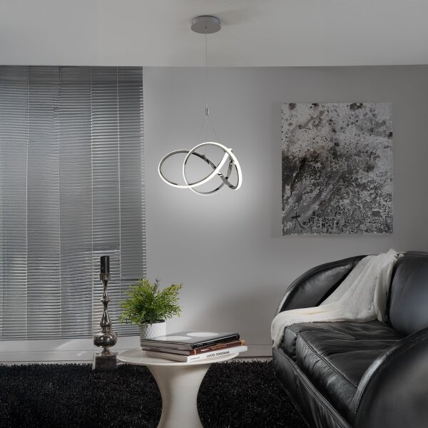 ONLI - LED Пендел LOOP LED/40W/230V 4000K лъскав хром