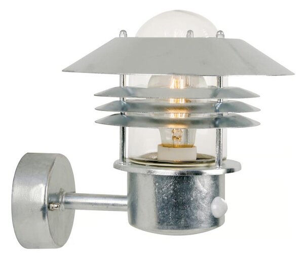 Nordlux-Външно стенно осветително тяло със сензор VEJERS 1xE27/60W/230V IP54 сребристо