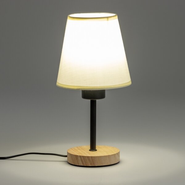 Brilagi - Настолна лампа NUBILA WOOD 1xE27/25W/230V дъб/кремав