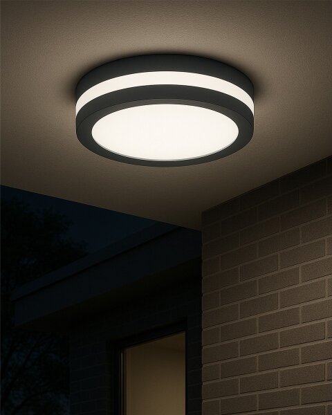 LED таванно осветително тяло с датчик за движение LED/20W/230V 3000/4000/6500K IP54 антрацит