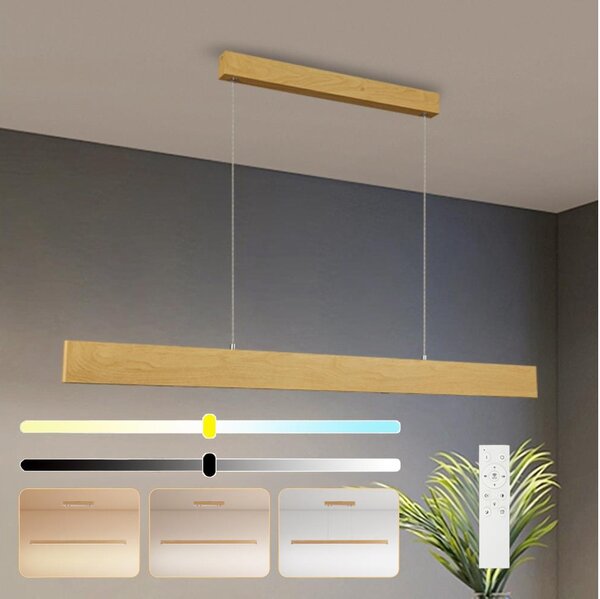 Brilagi - LED димируем полилей на кабел SLIMLINE LED/40W/230V 3000-6000K дъбов декор + дистанционно управление