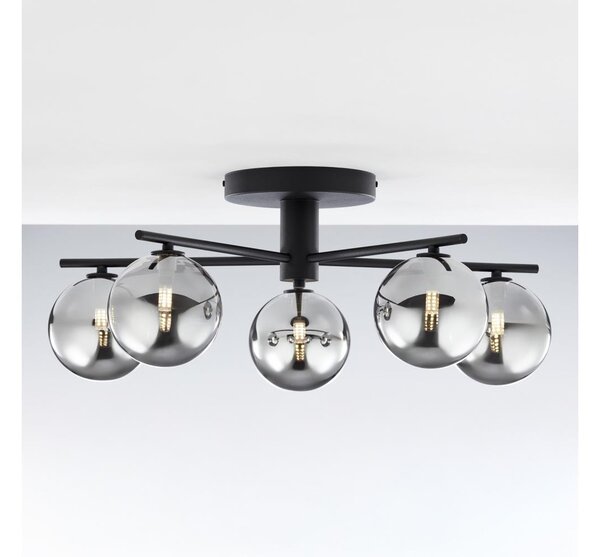 Jupiter 2048 - Повърхностно монтиран полилей PRATO 5xG9/14W/230V черно/димчато сиво