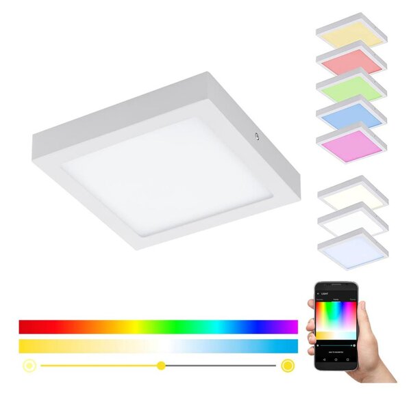 Eglo 33316 - LED RGBW димируемо таванно осветително тяло FUEVA-C LED/15,6W/230V 22,5x22,5cm бяло