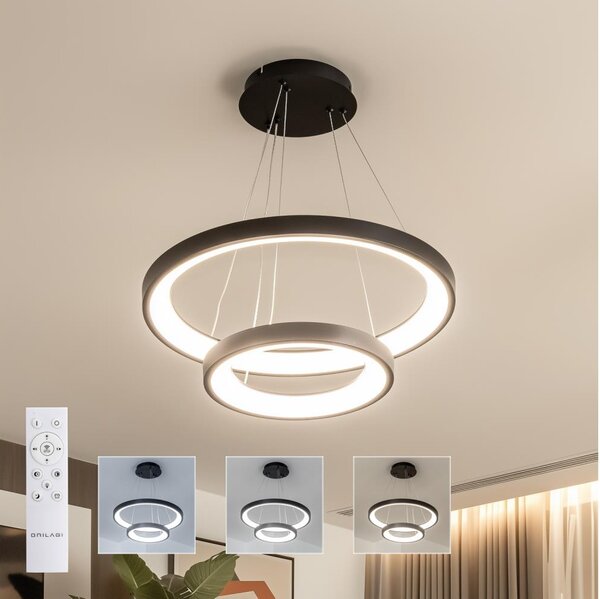 Brilagi - LED полилей с димер на кабел FALCON SLIM LED/68W/230V Ø 50 см черен +ДУ