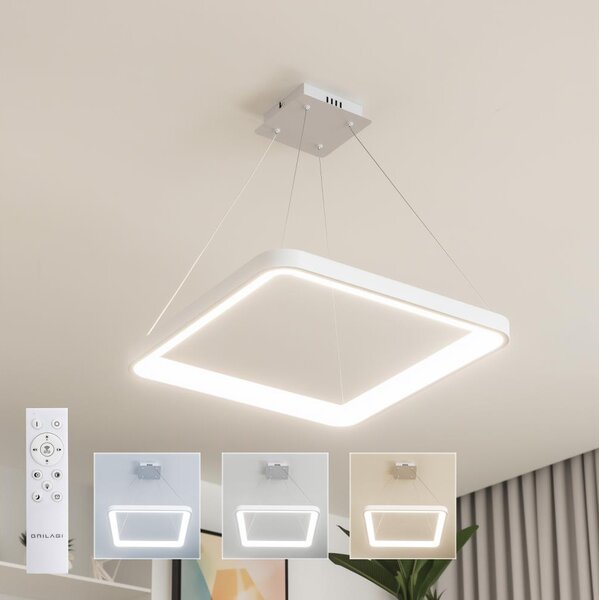 Brilagi - LED полилей с възможност за димиране на кабел FALCON SLIM LED/50W/230V 50x50 cm бял + дистанционно управление