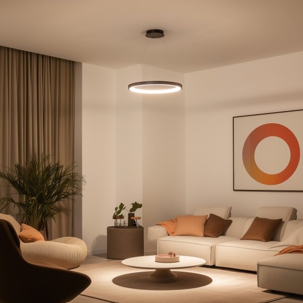 Brilagi - LED димируем полилей на тънък кабел FALCON SLIM LED/42W/230V Ø 50 см черен +ДУ