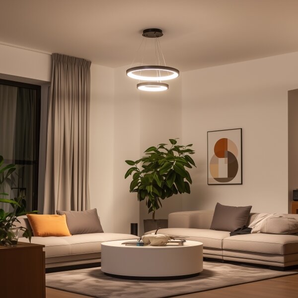 Brilagi - LED полилей с димер на кабел FALCON SLIM LED/68W/230V Ø 50 см черен +ДУ