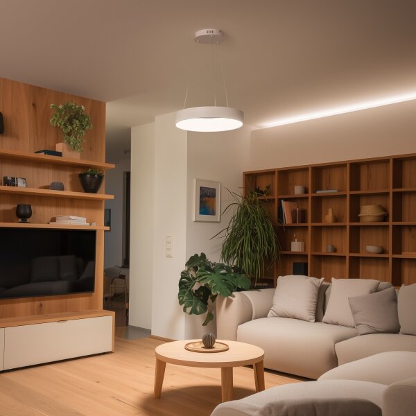 Brilagi - димируема LED висяща лампа на кабел FALCON II LED/67W/230V пр. 40 cm бяла + дистанционно управление