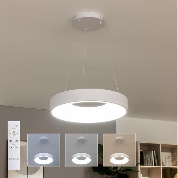 Brilagi - димируема LED висяща лампа на кабел FALCON II LED/67W/230V пр. 40 cm бяла + дистанционно управление