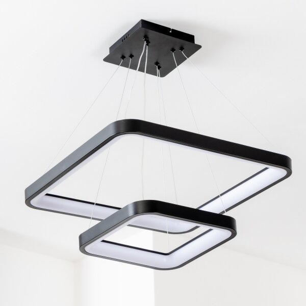 Brilagi - Димируем LED полилей на кабел FALCON SLIM LED/78W/230V 50x50 cm черен + дистанционно управление