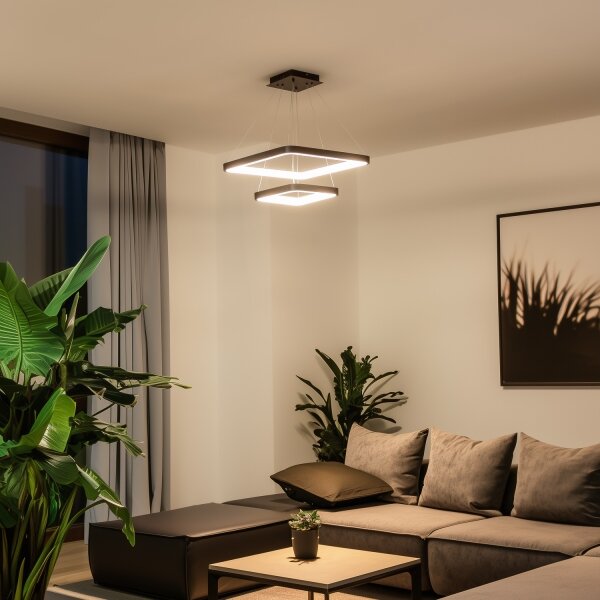 Brilagi - Димируем LED полилей на кабел FALCON SLIM LED/78W/230V 50x50 cm черен + дистанционно управление