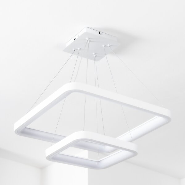 Brilagi - LED с димер полилей на кабел FALCON SLIM LED/78W/230V 50x50 cm бял + с дистанционно управление