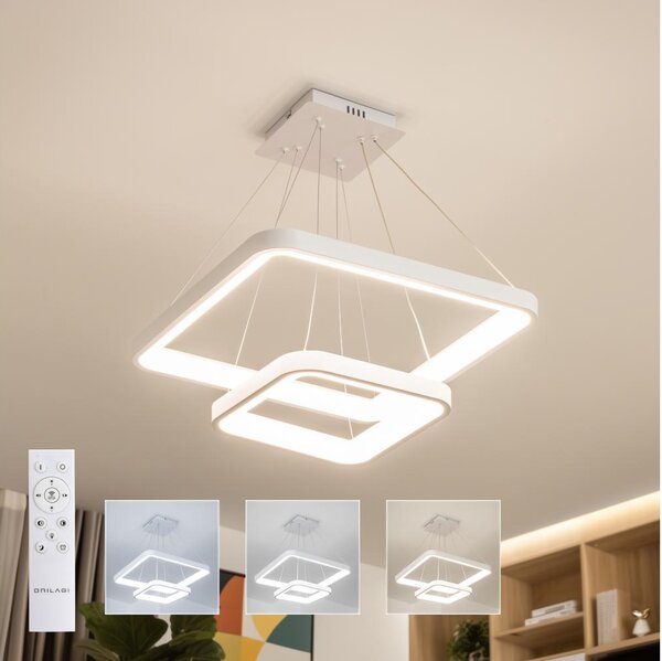 Brilagi - LED с димер полилей на кабел FALCON SLIM LED/78W/230V 50x50 cm бял + с дистанционно управление