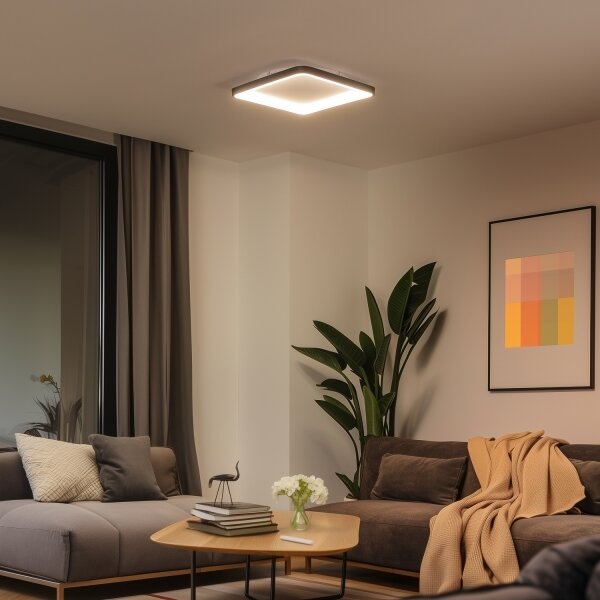 Brilagi - Димируемо таванно LED осветително тяло FALCON SLIM LED/50W/230V 50x50 cm черно+с дистанционно управление