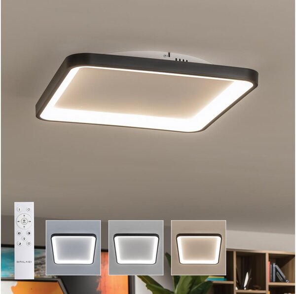 Brilagi - Димируемо таванно LED осветително тяло FALCON SLIM LED/50W/230V 50x50 cm черно+с дистанционно управление