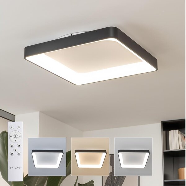 Brilagi - димируемо LED таванно осветително тяло FALCON II LED/125W/230V 60x60 cm черно + дистанционно управление
