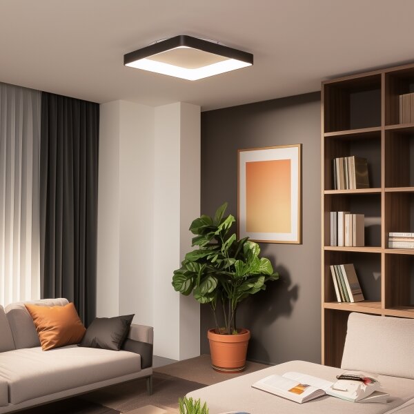 Brilagi - димируемо LED таванно осветително тяло FALCON II LED/125W/230V 60x60 cm черно + дистанционно управление