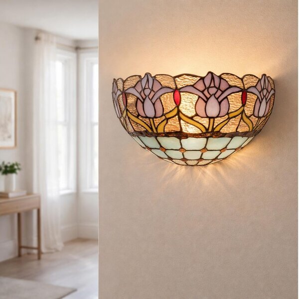 Brilagi - Tiffany витражен стенен аплик LORAS 1xE14/40W/230V