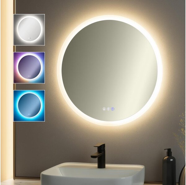 Brilagi-LED RGBW димируемо огледало с подгряване и подсветка CLARA PRO LED/18W/230V диам. 60 см IP44