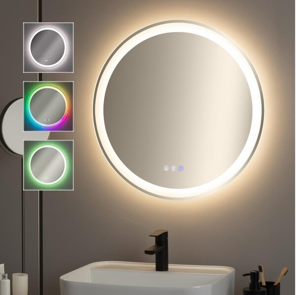 Brilagi- LED RGBW димируемо огледало с подгряваща функция и подсветка AVA PRO LED/18W/230V Ø 60 см IP44