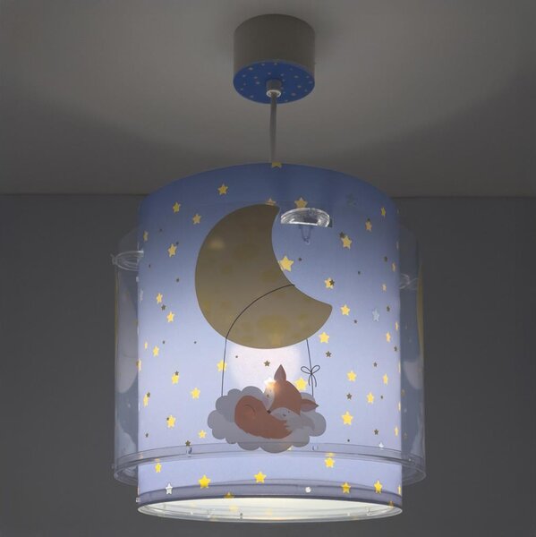 Dalber 76632 - Детски полилей MOON DREAMS 1xE27/15W/230V син