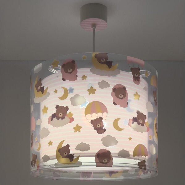 Dalber 41572S - Детски полилей BABY TEDDY 1xE27/15W/230V розов
