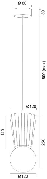 Argon 8951 - Полилей за баня на кабел VOLANTE 1xG9/6W/230V IP44 бежов