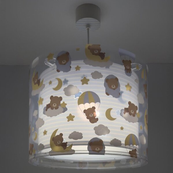 Dalber 41572T - Детски полилей BABY TEDDY 1xE27/15W/230V син
