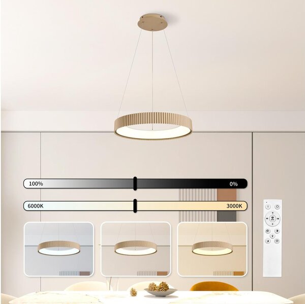 Brilagi - Димируем полилей на кабел FALCON MODERN LED/30W/230V 40 см бежов + дистанционно управление