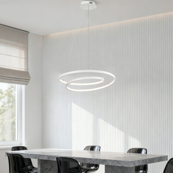 Brilagi-LED Димируем полилей на кабел TWISTER LED/48W/230V Ø 50 см бял + дистанционно управление