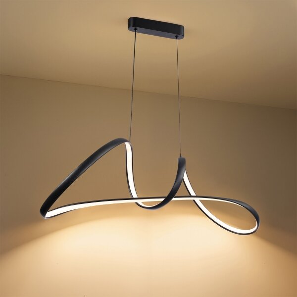 Brilagi-LED Димируем полилей на кабел TWISTER LED/60W/230V 3000-6000K черен+ДУ
