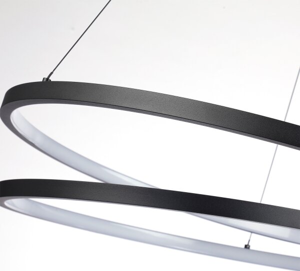 Brilagi-LED Полилей с възможност за димиране на кабел TWISTER LED/48W/230V Ø 50 см черен + дистанционно управление
