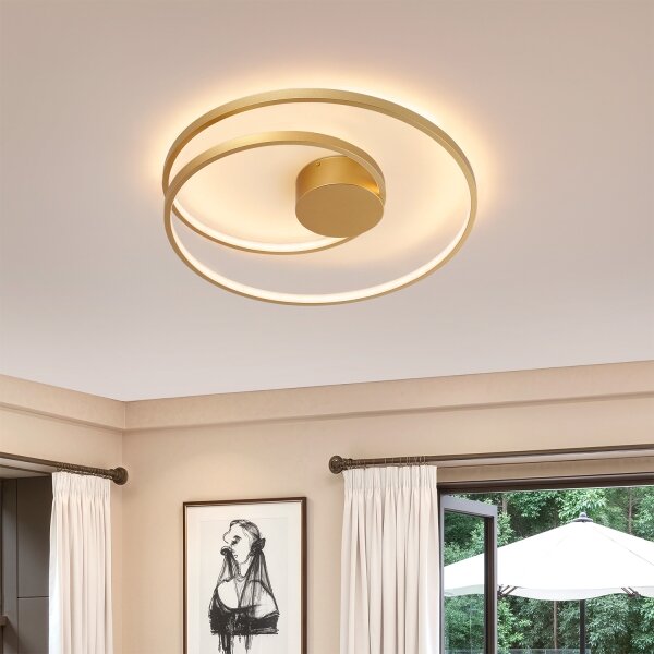 Brilagi- димируемо LED таванно осветително тяло TWISTER LED/48W/230V Ø 50 см златисто +ДУ