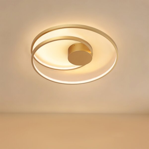 Brilagi- димируемо LED таванно осветително тяло TWISTER LED/48W/230V Ø 50 см златисто +ДУ