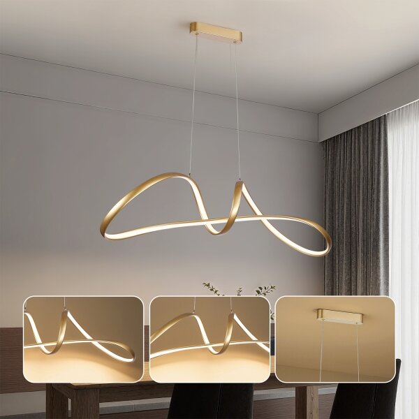 Brilagi-LED Димируем полилей на кабел TWISTER LED/60W/230V 3000-6000K златист + дистанционно управление