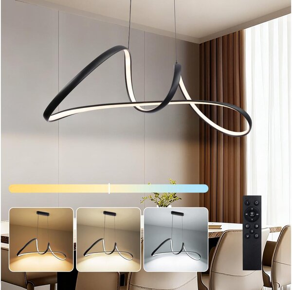 Brilagi-LED Димируем полилей на кабел TWISTER LED/60W/230V 3000-6000K черен+ДУ