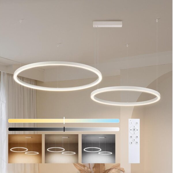 Brilagi - LED димируем полилей на кабел PORTOFINO LED/98W/230V бял + дистанционно управление