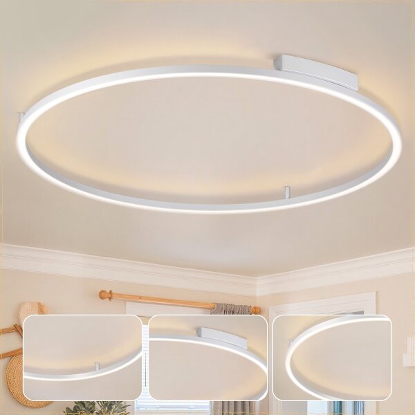 Brilagi - Димируемо LED осветително тяло PORTOFINO LED/85W/230V диаметър 120 см сребристо + дистанционно управление