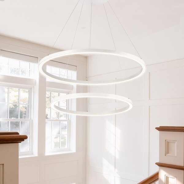 Brilagi - LED димируем полилей на кабел PORTOFINO LED/98W/230V Ø 80 см бял + дистанционно управление