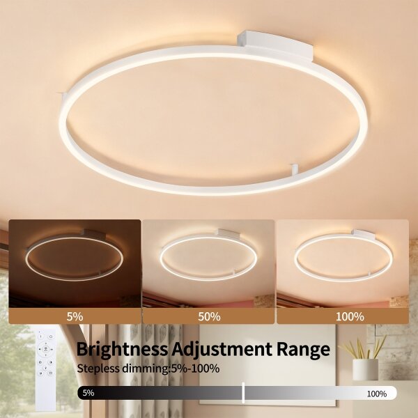 Brilagi - Димируемо LED осветително тяло PORTOFINO LED/60W/230V Ø 80 см бяло + дистанционно управление