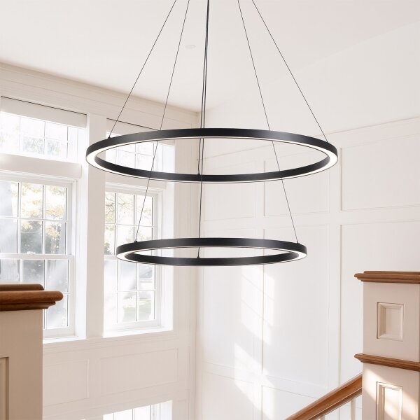 Brilagi - LED полилей с възможност за димиране на кабел PORTOFINO LED/98W/230V Ø 80 см черен + с дистанционно управление