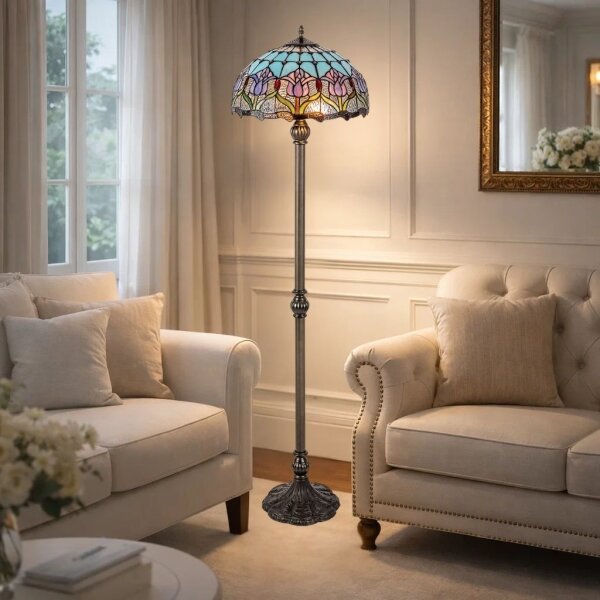 Brilagi - Tiffany витражна подова лампа LORAS 2xE27/60W/230V