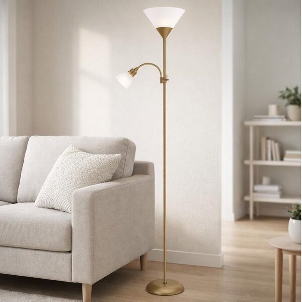 Brilagi - Подова лампа ARIANA 1xE27/100W/230V + 1xE14/25W златна
