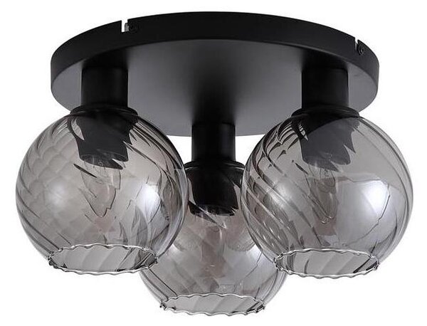 Searchlight 44521SM - Таванно осветително тяло RADIANCE 3xE27/60W/230V диам. 37,5 cm черно