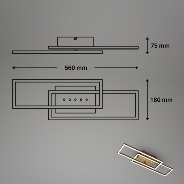 Brilo - Димируем LED таванен плафон LED/30W/230V 3000K кафяв