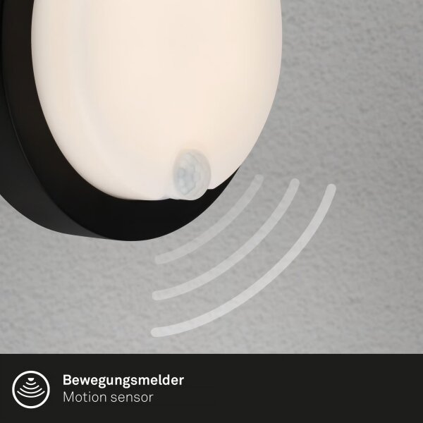 Brilo - LED акумулаторно външно стен��но осветително тяло със сензор LED/4W/5V 4400 mAh IP44 черно
