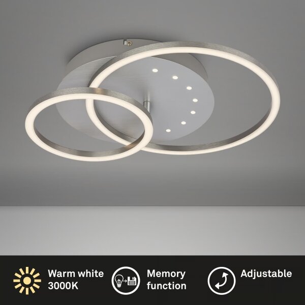 Brilo - Димируемо LED таванно осветително тяло LED/26W/230V 3000K матов хром