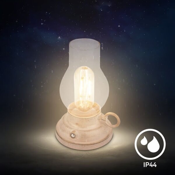 Brilo - димируема LED външна презареждаема настолна лампа KANEA LED/1,5W/5V IP44 1200 mAh бежова