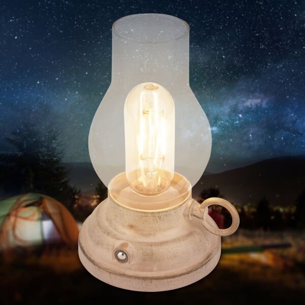 Brilo - димируема LED външна презареждаема настолна лампа KANEA LED/1,5W/5V IP44 1200 mAh бежова
