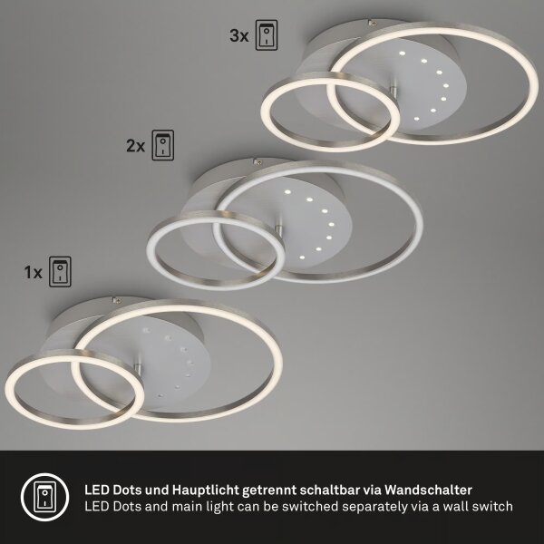 Brilo - Димируемо LED таванно осветително тяло LED/26W/230V 3000K матов хром